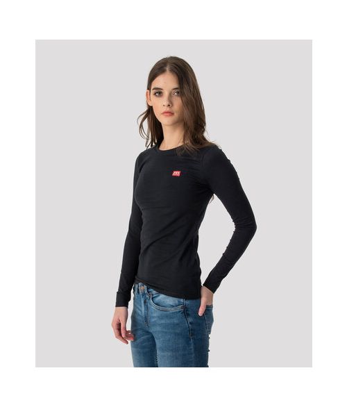 ELIZABETH LONG ROUND L.S.TOP, BLACK
