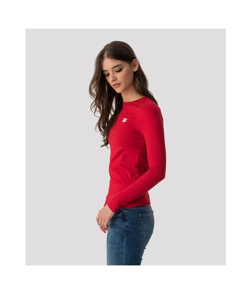 ELIZABETH LONG ROUND L.S.TOP, RED