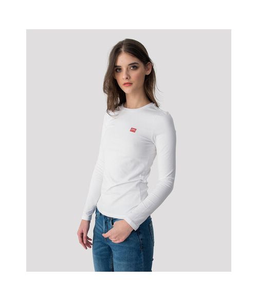 ELIZABETH LONG ROUND L.S.TOP, WHITE