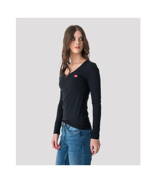 ELIZABETH LONG V L.S.TOP, BLACK