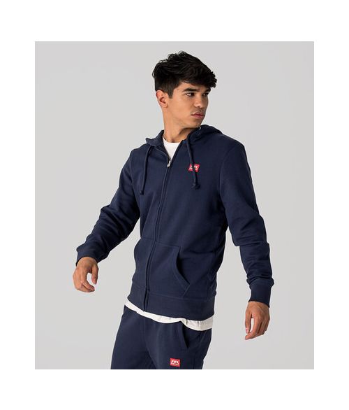 EDON ZIP HOODIE JOGGING TOP, DARK BLUE