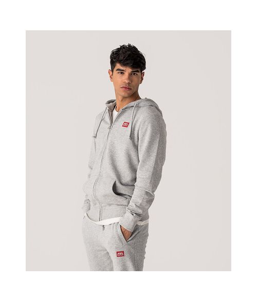 EDON ZIP HOODIE JOGGING TOP, GREY MELANGE