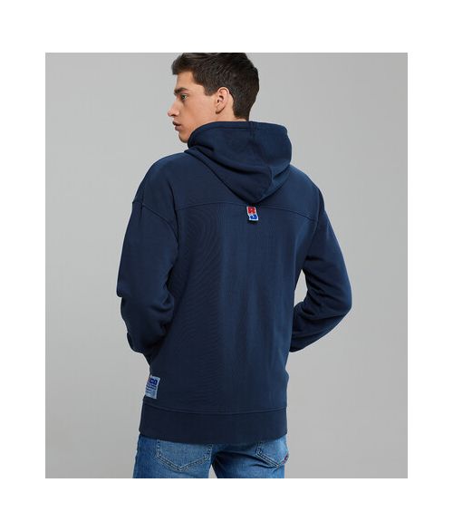 MAGURA ZIP UP HOODIE JOGGING TOP, DENIM BLUE