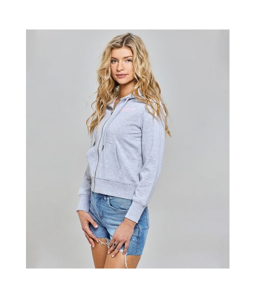 MYLNA ZIP JOGGING TOP, GREY MELANGE