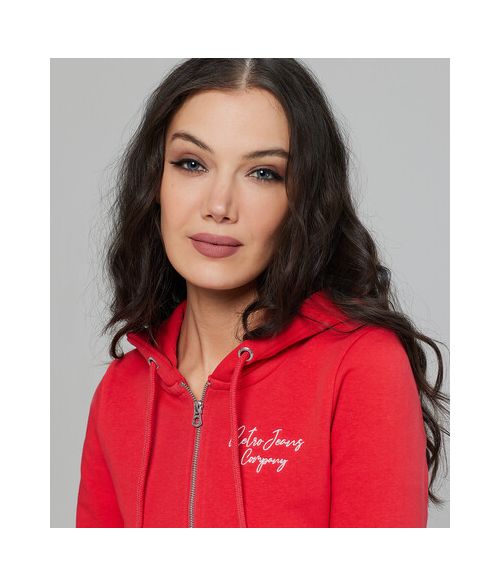 AMFORA ZIP JOGGING TOP, HIBISCUS