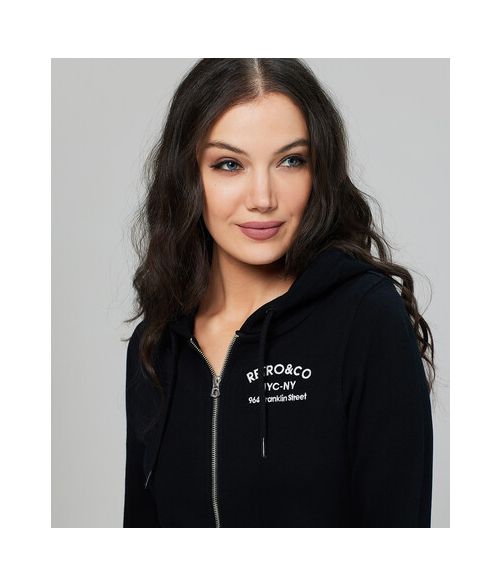 ANISE ZIP JOGGING TOP, BLACK