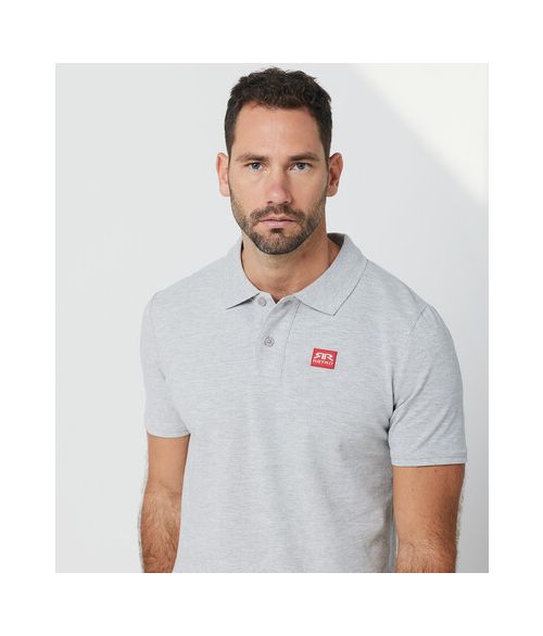EDON POLO, GREY MELANGE
