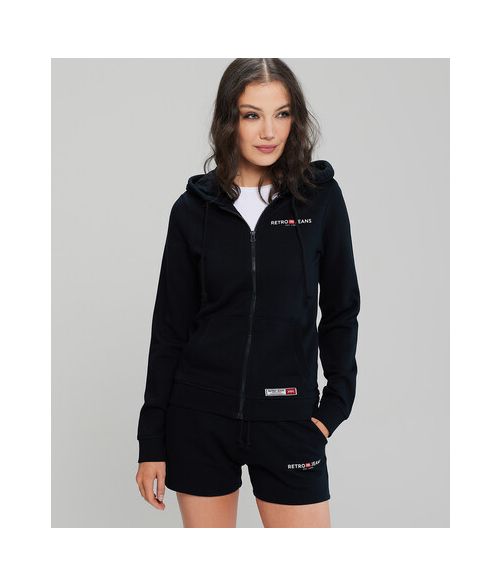 GIANNA ZIP JOGGING TOP, BLACK