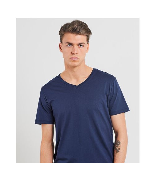KALEN V NECK T-SHIRT, NAVY BLUE