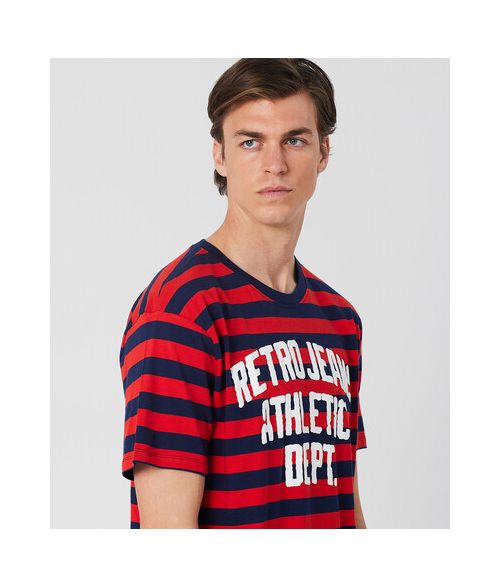 SLATER T-SHIRT, RED STRIPED