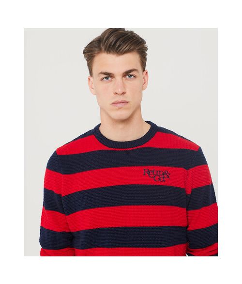 ATLANTIS SWEATER KNITWEAR, RED-DARK BLUE