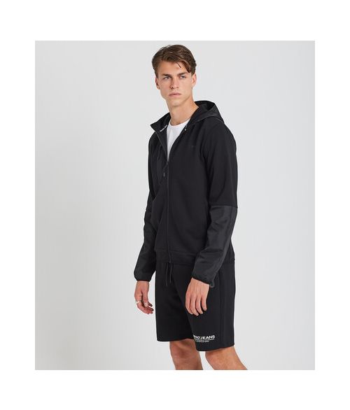 BOSCO ZIP HOODIE JOGGING TOP, BLACK