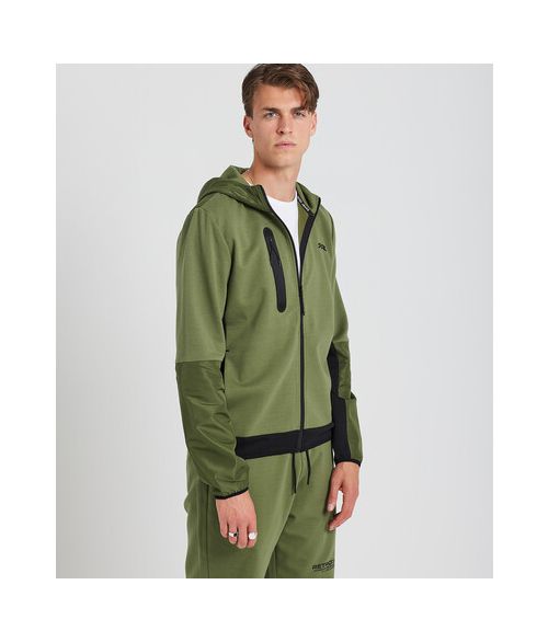 BOSCO ZIP HOODIE JOGGING TOP, KHAKI