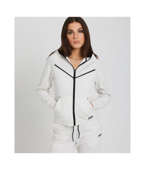 LUNA JOGGING TOP, OFFWHITE MELANGE