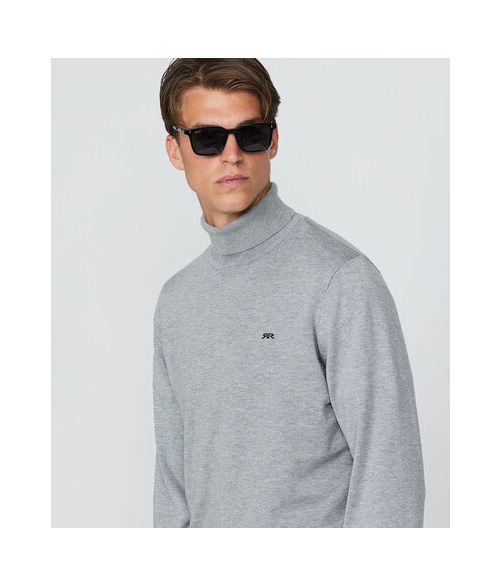 DONOVAN TRUTLENECK KNITWEAR, GREY MELANGE