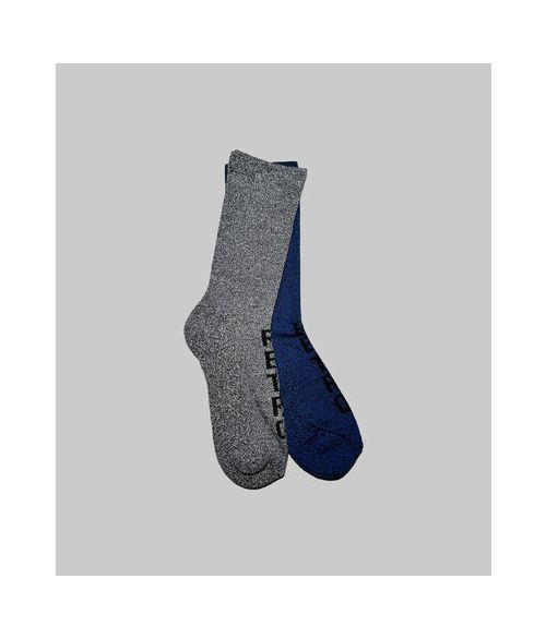 ZULU SOCKS, BLUE MELANGE-BLACK MELANGE