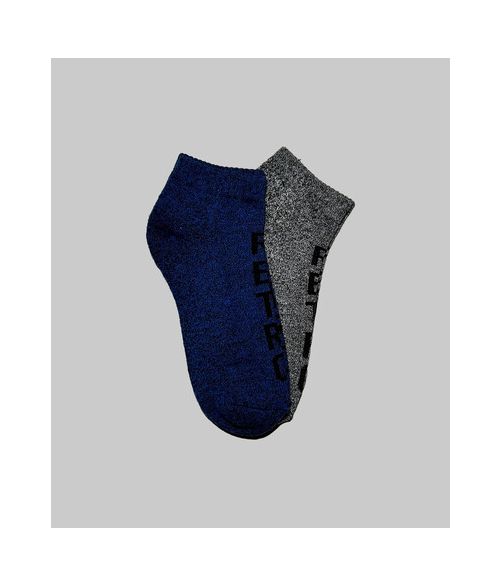 ZULU SHORT SOCKS, BLUE MELANGE-BLACK MELANGE
