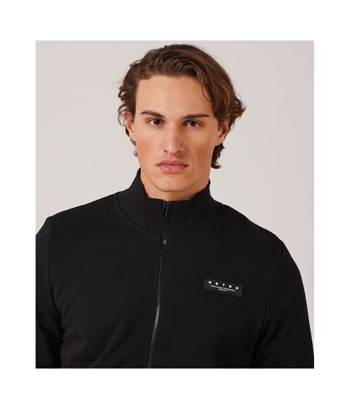 PINE ZIP JOGGING TOP, BLACK