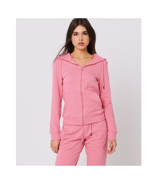 LOTTIE ZIP HOODIE JOGGING TOP, PINK
