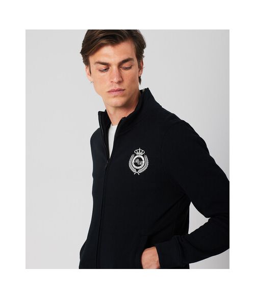 HARALD ZIPUP JOGGING TOP, BLACK