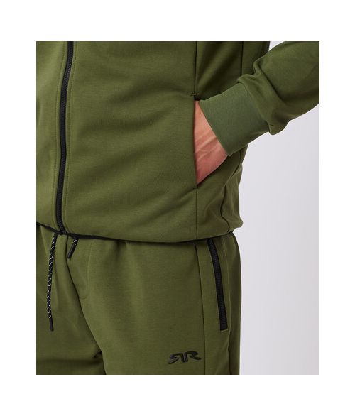 RR Classic M Zip Hoodie Jogging Top, Khaki