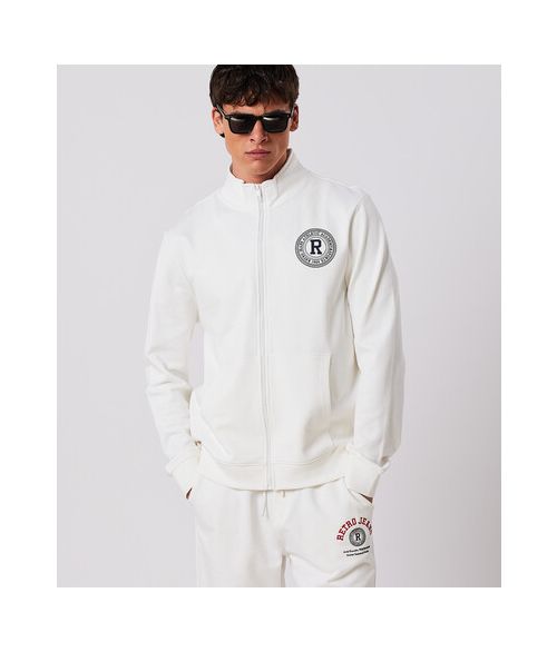 MATT ZIP UP JOGGING TOP, OFFWHITE