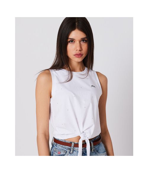 DEMI CROP TANK TOP, WHITE