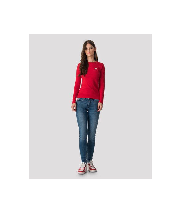ELIZABETH LONG ROUND L.S.TOP, RED