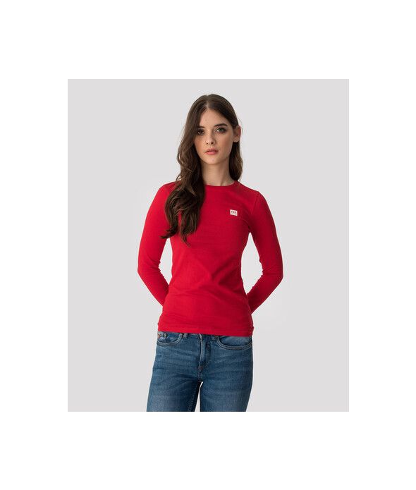 ELIZABETH LONG ROUND L.S.TOP, RED