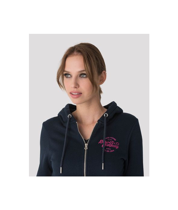 SYRACUSE ZIP HOODIE JOGGING TOP, DARK BLUE