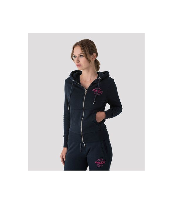 SYRACUSE ZIP HOODIE JOGGING TOP, DARK BLUE