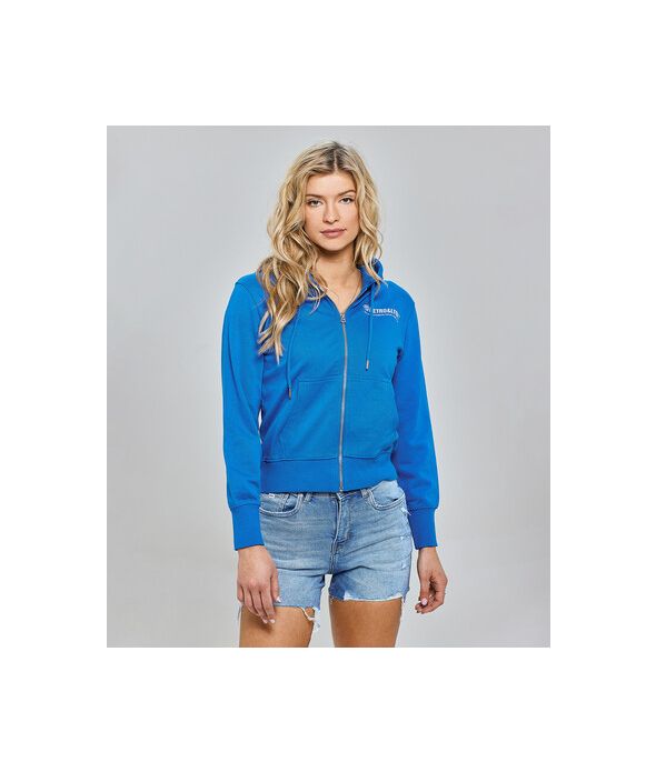 MYLNA ZIP JOGGING TOP, BLUE