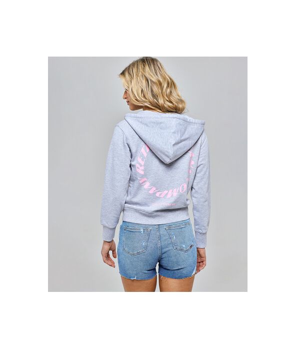 MYLNA ZIP JOGGING TOP, GREY MELANGE