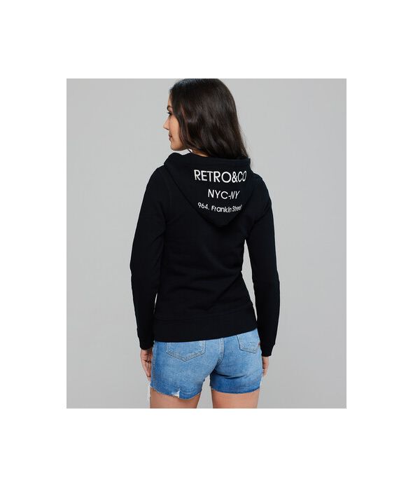 ANISE ZIP JOGGING TOP, BLACK