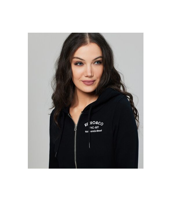 ANISE ZIP JOGGING TOP, BLACK