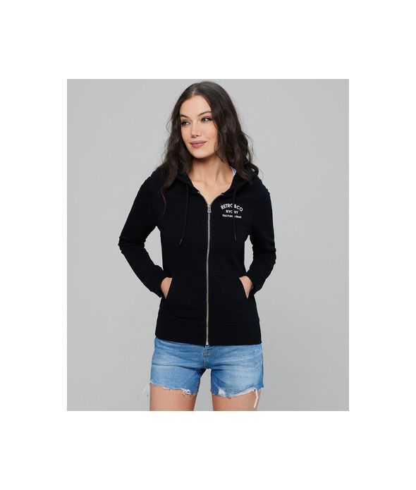 ANISE ZIP JOGGING TOP, BLACK