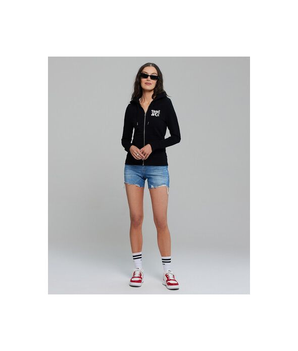 DIXIE ZIP JOGGING TOP, BLACK