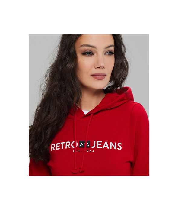 GIANNA HOODIE JOGGING TOP, RED