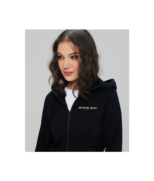 GIANNA ZIP JOGGING TOP, BLACK