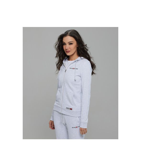 GIANNA ZIP JOGGING TOP, OFFWHITE MELANGE