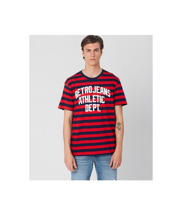 SLATER T-SHIRT, RED STRIPED