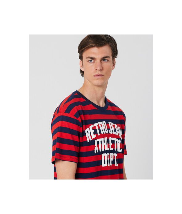 SLATER T-SHIRT, RED STRIPED