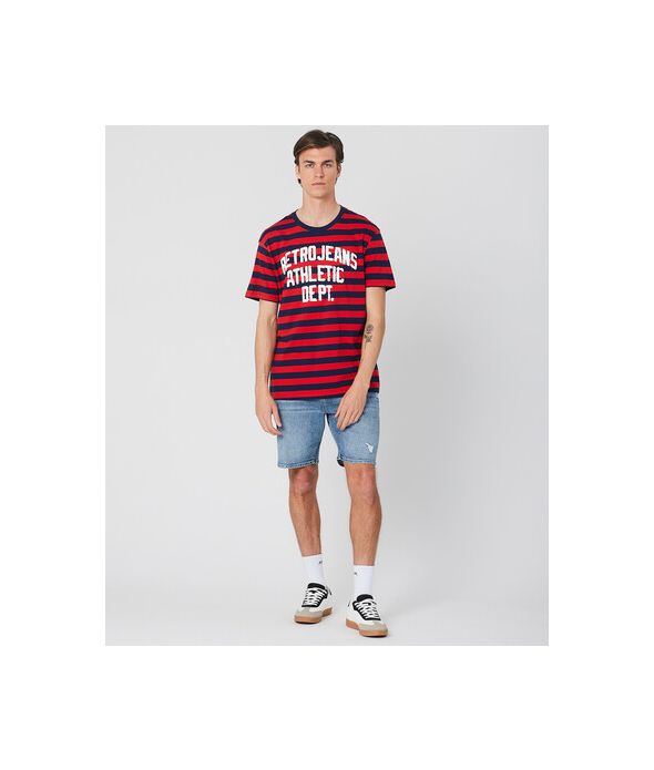 SLATER T-SHIRT, RED STRIPED
