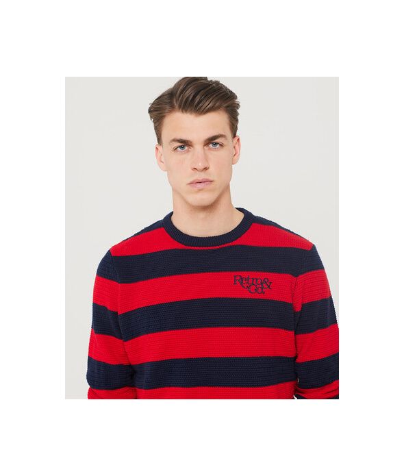 ATLANTIS SWEATER KNITWEAR, RED-DARK BLUE