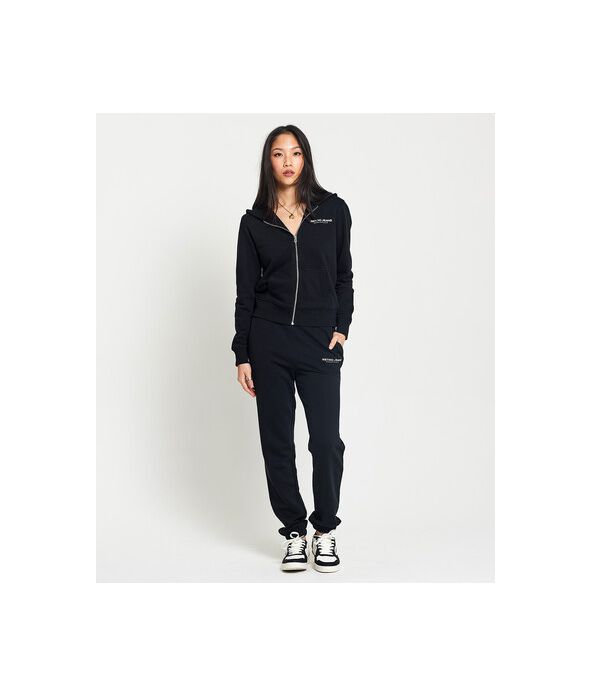 GAIA ZIP HOODIE JOGGING TOP, BLACK