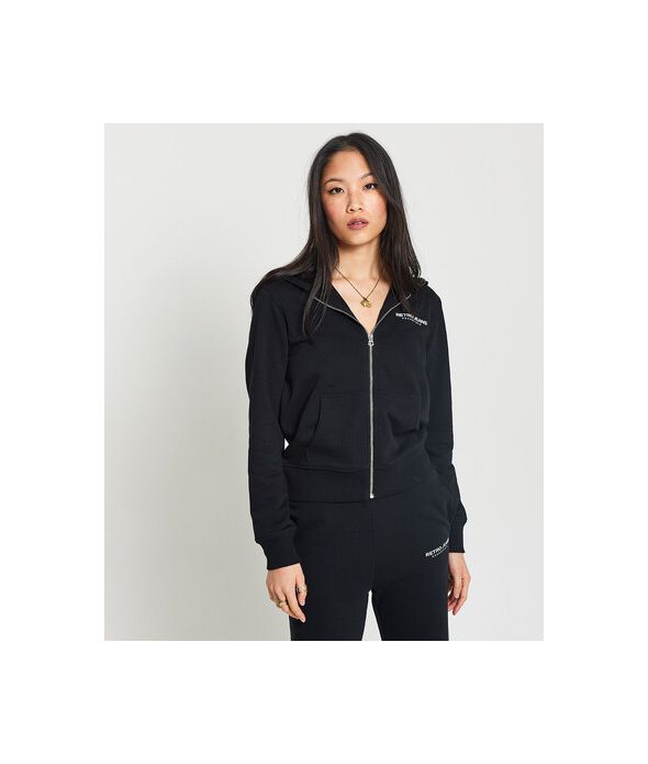 GAIA ZIP HOODIE JOGGING TOP, BLACK