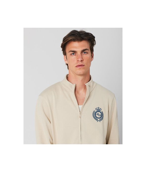 HARALD ZIPUP JOGGING TOP, SAND