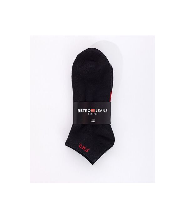 JOKO SHORT SOCKS, BLACK-RED