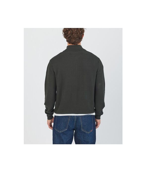 KANAN HALF ZIP SWEATER, D. GREEN