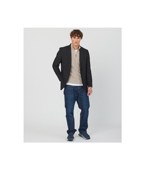 KANAN HALF ZIP SWEATER, SAND